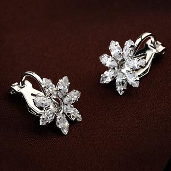 Fashion clip on zircon earring 320958