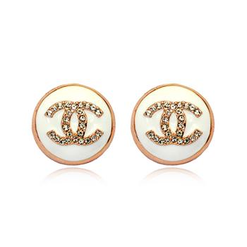 Rigant C shape earrings with crystal8518...