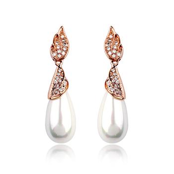 Fashion pearl earring with crystal 321560