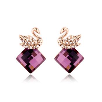 Rigant swan shape earring with crystal 85878